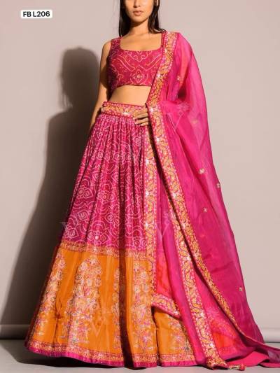 L206 BY FB DESIGNER SATIN SILK LEHENGA CHOLI WHOLESALER IN INDIA